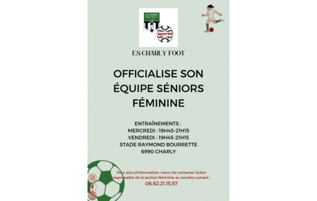 Création d'une équipe séniors féminine