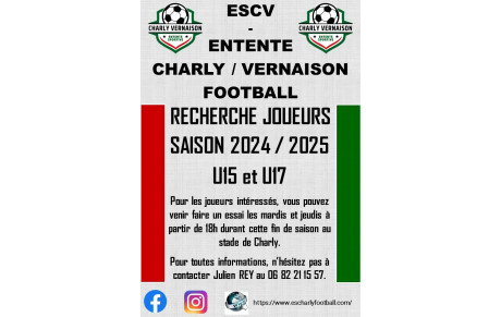 Recherche joueurs U15 et U17 !