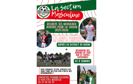 Recrutement Section masculine saison 2025/2026